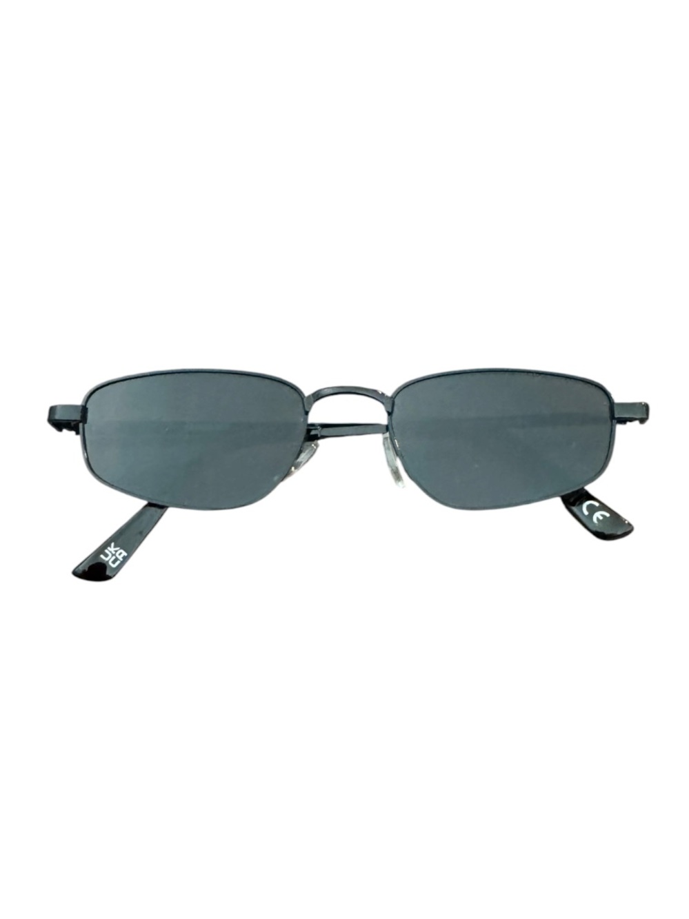 Slim Rectangular Angled Black Sunglasses